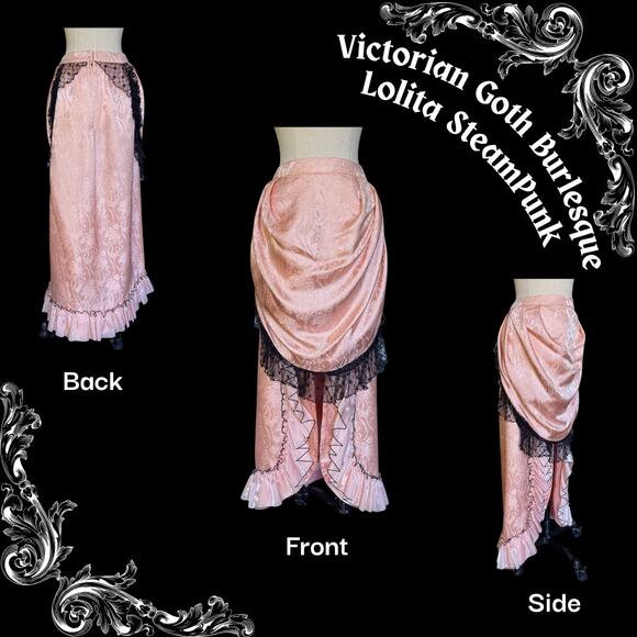 Vintage Victorian Bustle Skirt Whimsy Goth Burlesque Lolita SteamPunk Costume - Picture 1 of 15